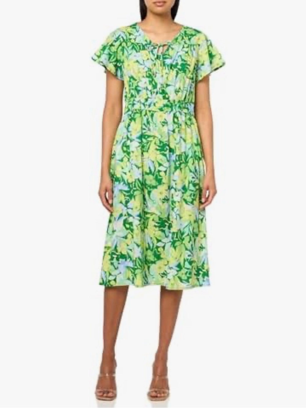 NWT Stella Parker Green Floral Midi Dress Size M